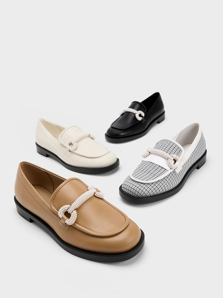 Beaded Strap Loafers, Chalk, hi-res