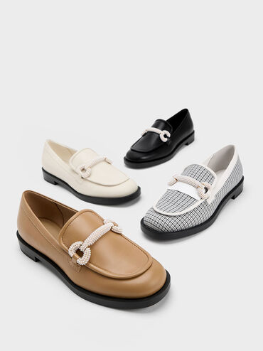 Beaded Strap Loafers, Chalk, hi-res