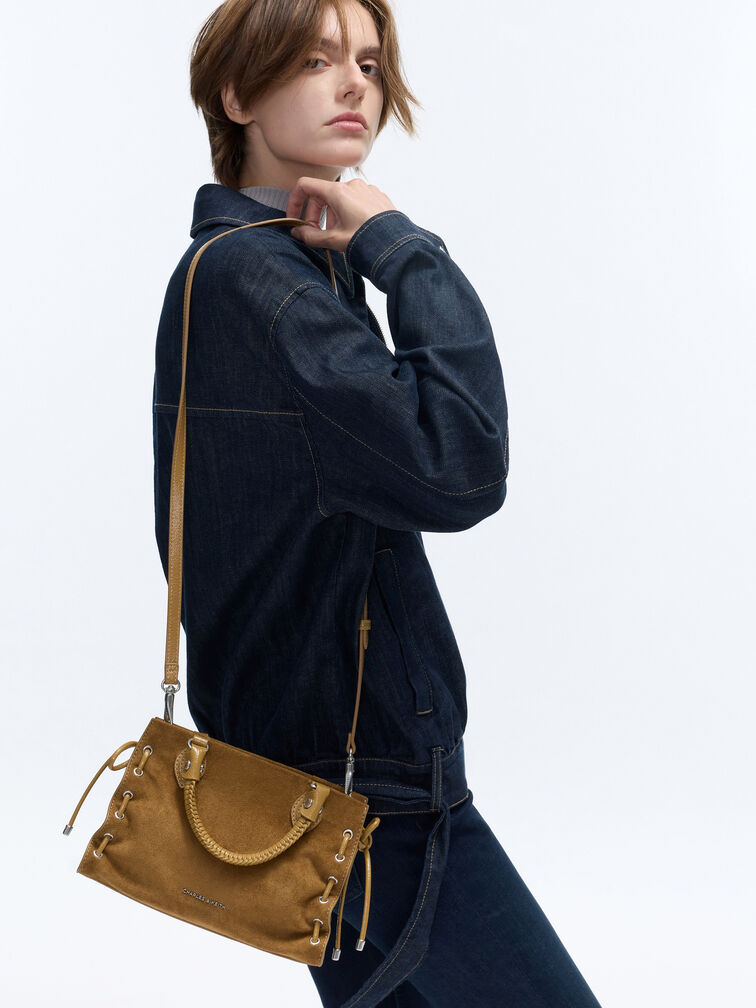 Mini Nylah Grommet Lace-Up Tote Bag, Sahara Sand, hi-res