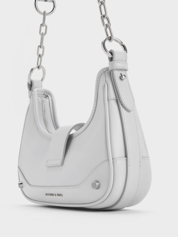 Winslet Belted Hobo Bag, Light Grey, hi-res