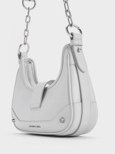 Winslet Belted Hobo Bag, Light Grey, hi-res