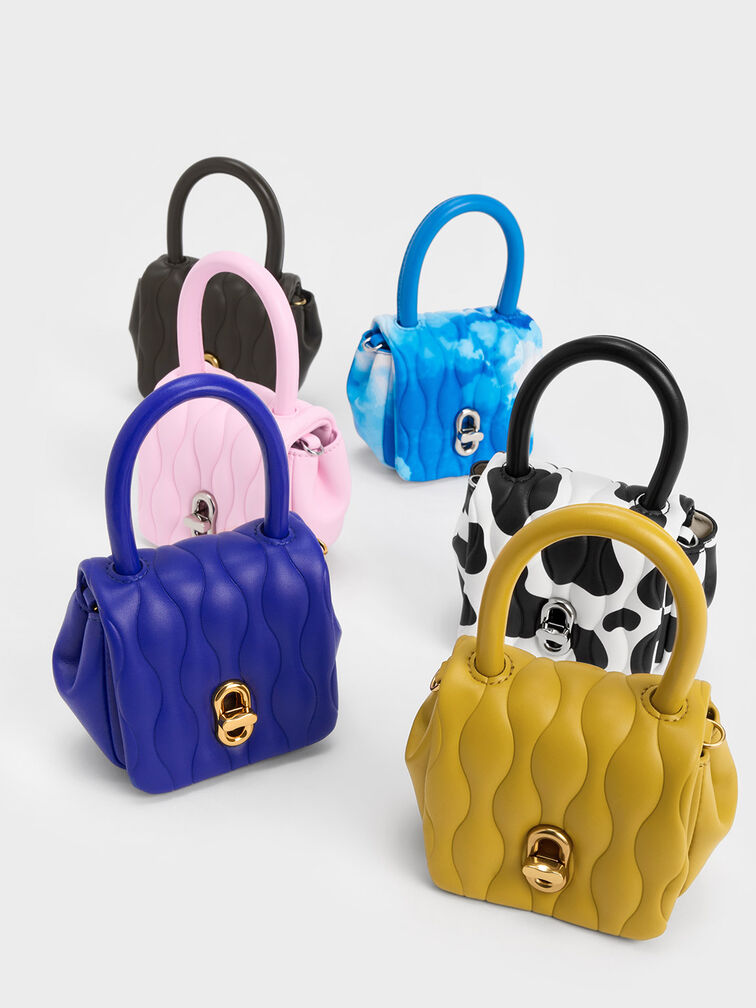 Iva Cloud-Print Padded Mini Bag, Chalk, hi-res