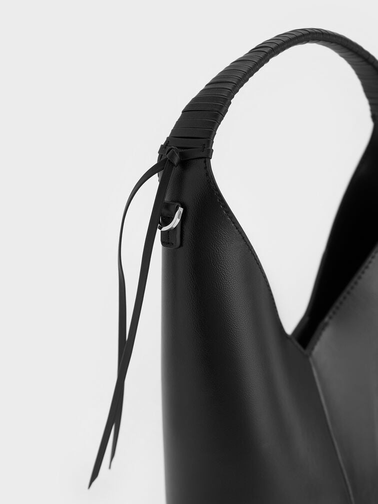 Simone Angular Bucket Bag, Noir, hi-res