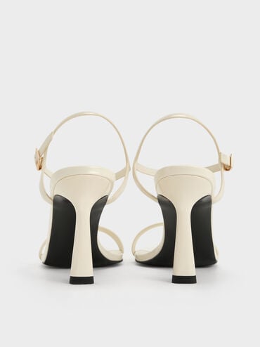Patent Square-Toe Ankle-Strap Heeled Sandals, Chalk, hi-res