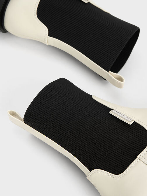 Remy Two-Tone Ridge-Sole Chelsea Boots, Chalk, hi-res