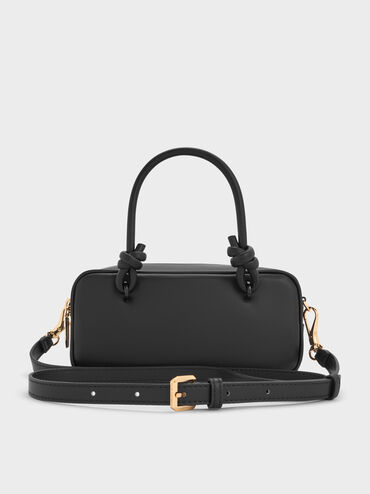 Sammie Knotted-Handle Elongated Bag, Black, hi-res