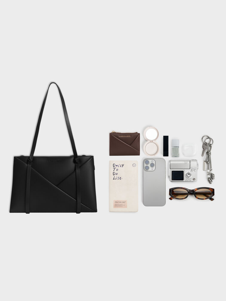 Midori Geometric Tote Bag, Noir, hi-res