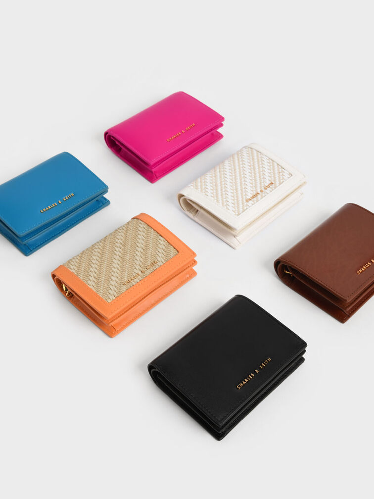 Cassia Snap Button Mini Short Wallet, White, hi-res