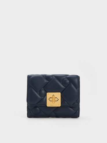 Tillie Quilted Wallet, Navy, hi-res