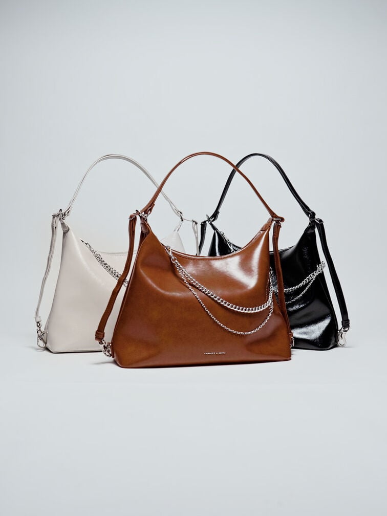 Atwood Chain Convertible Hobo Bag, Distressed Tan, hi-res