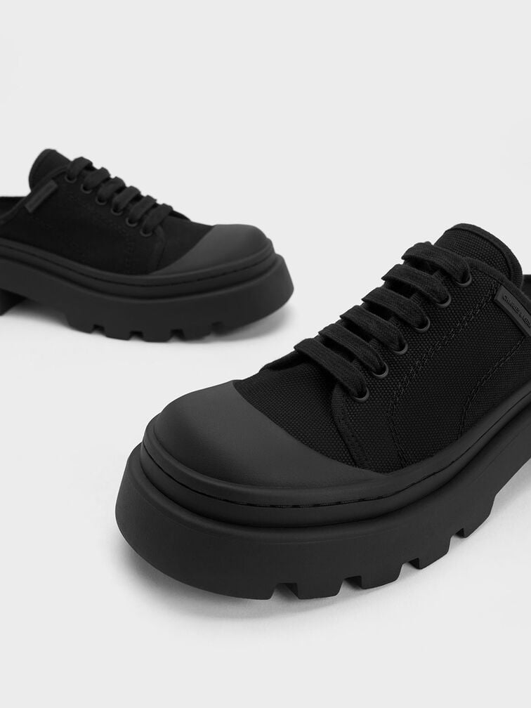 Indra Canvas Slip-On Sneakers, Black, hi-res