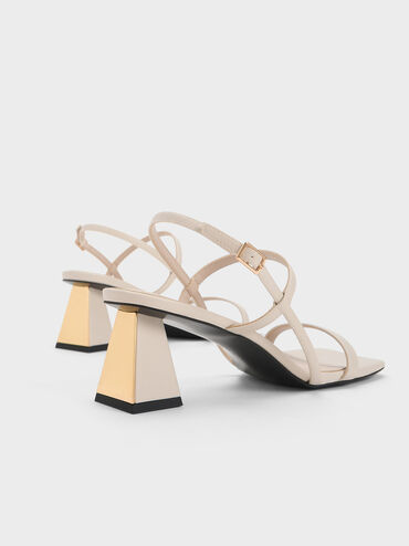 Square-Toe Strappy Sandals, Chalk, hi-res