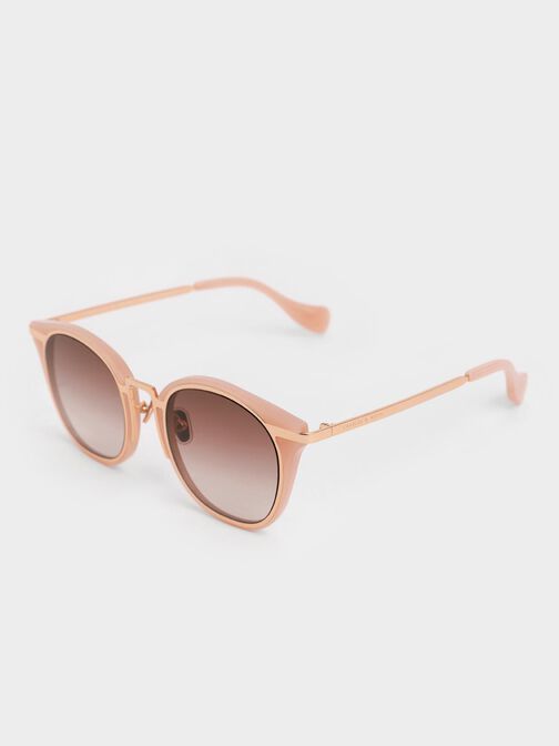 Recycled Acetate Cat-Eye Sunglasses, Pink, hi-res