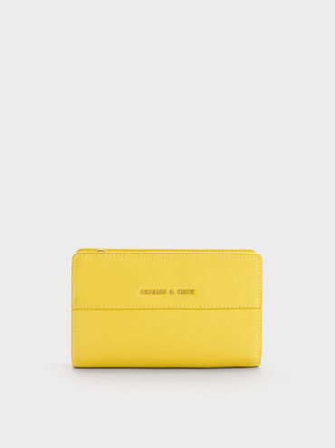 Snap Button Small Wallet, Yellow, hi-res