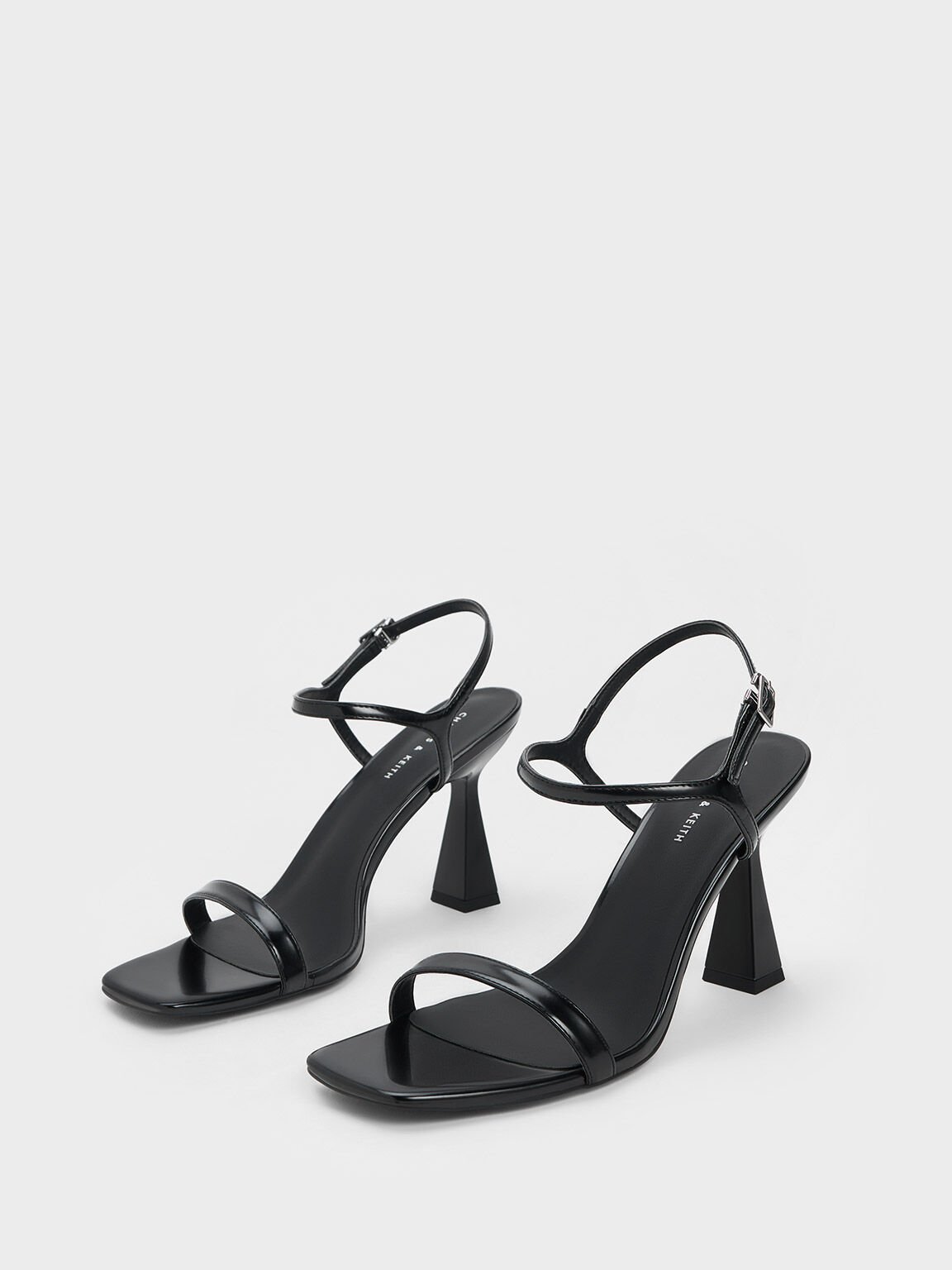 Square toe sandals black 2025