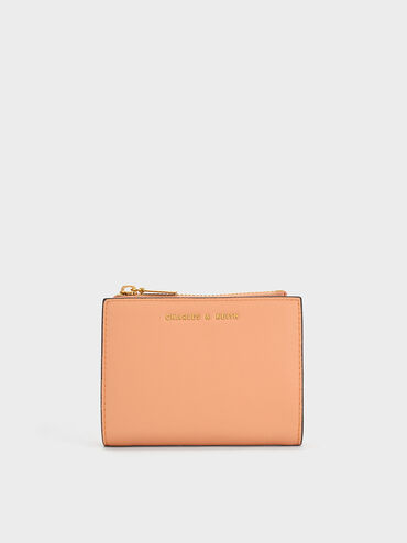 Harmonee Top Zip Small Wallet, Orange, hi-res
