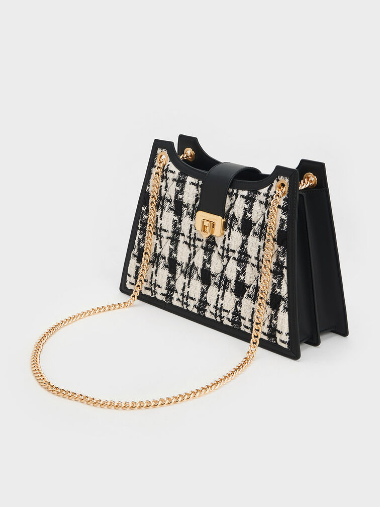 Multicoloured Cressida Tweed Chain Strap Bag - CHARLES & KEITH US