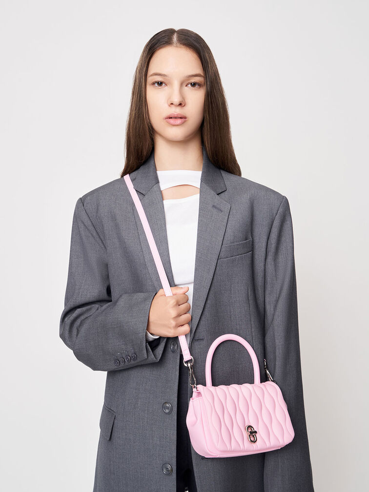 Iva Boxy Top Handle Bag, Pink, hi-res
