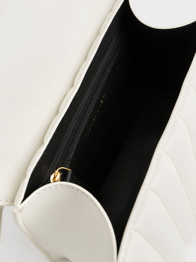 Ivy Metallic Buckle Bag, Cream, hi-res
