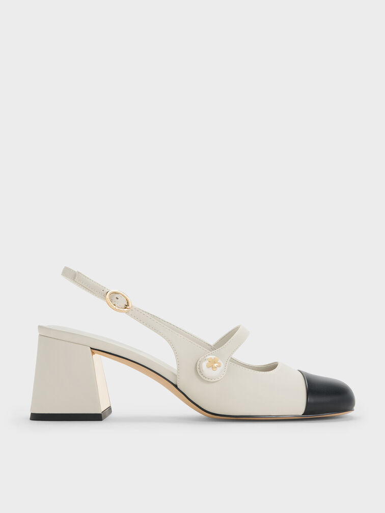 Aeryn Pearl-Embellished Slingback Pumps, Chalk, hi-res