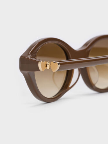 Pecola Oval Sunglasses, Pecan Brown, hi-res