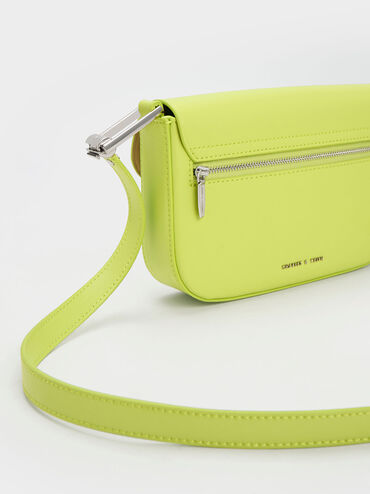 Koa Square Push-Lock Shoulder Bag, Lime, hi-res