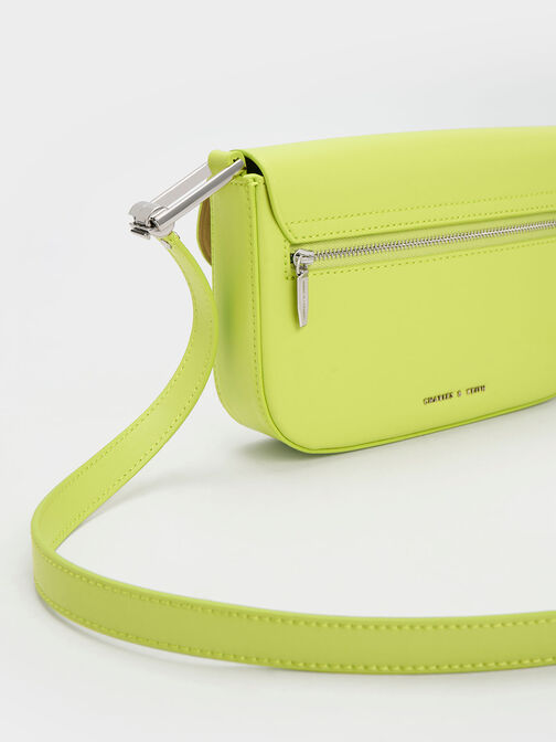 Koa Square Push-Lock Shoulder Bag, Lime, hi-res