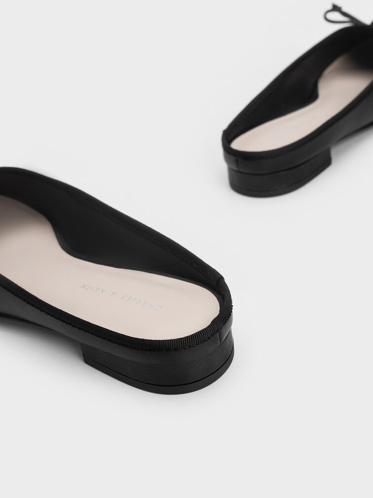 Bow Slip-On Flats, Black, hi-res