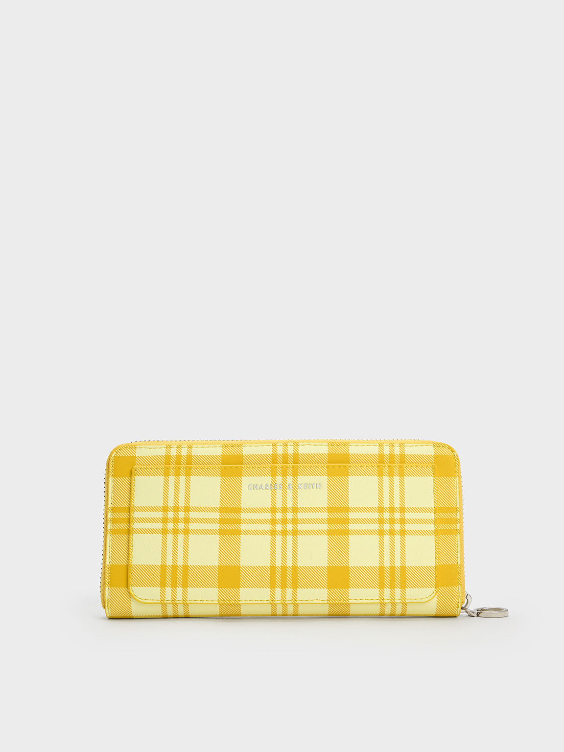 Cyrus Checkered Long Wallet, Yellow, hi-res