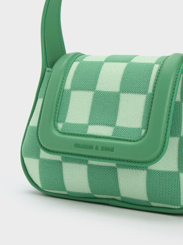 Shiloh Checkerboard Top Handle Bag, Green, hi-res