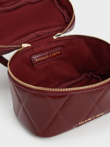 Arwen Quilted Top Handle Vanity Bag, Burgundy, hi-res