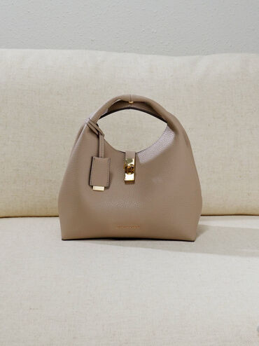 Chance Turn-Lock Bucket Bag, Taupe, hi-res