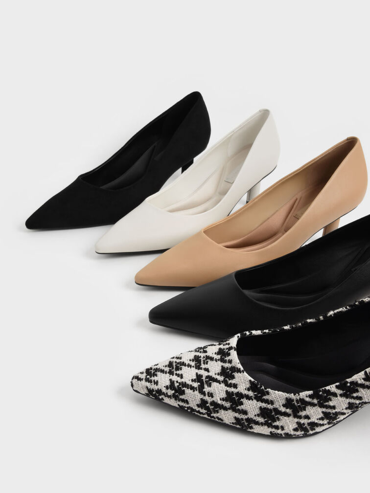 Cylindrical Kitten Heel Pumps, Chalk, hi-res