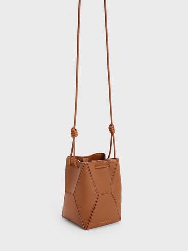 Nasrin Panelled Bucket Bag, Chocolate, hi-res