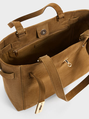 Dinora Belted Tote Bag, Sahara Sand, hi-res