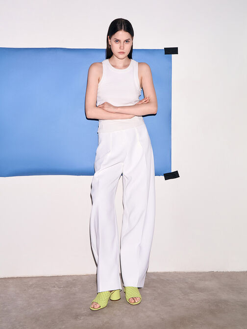 Interwoven Block Heel Mules, Lime, hi-res