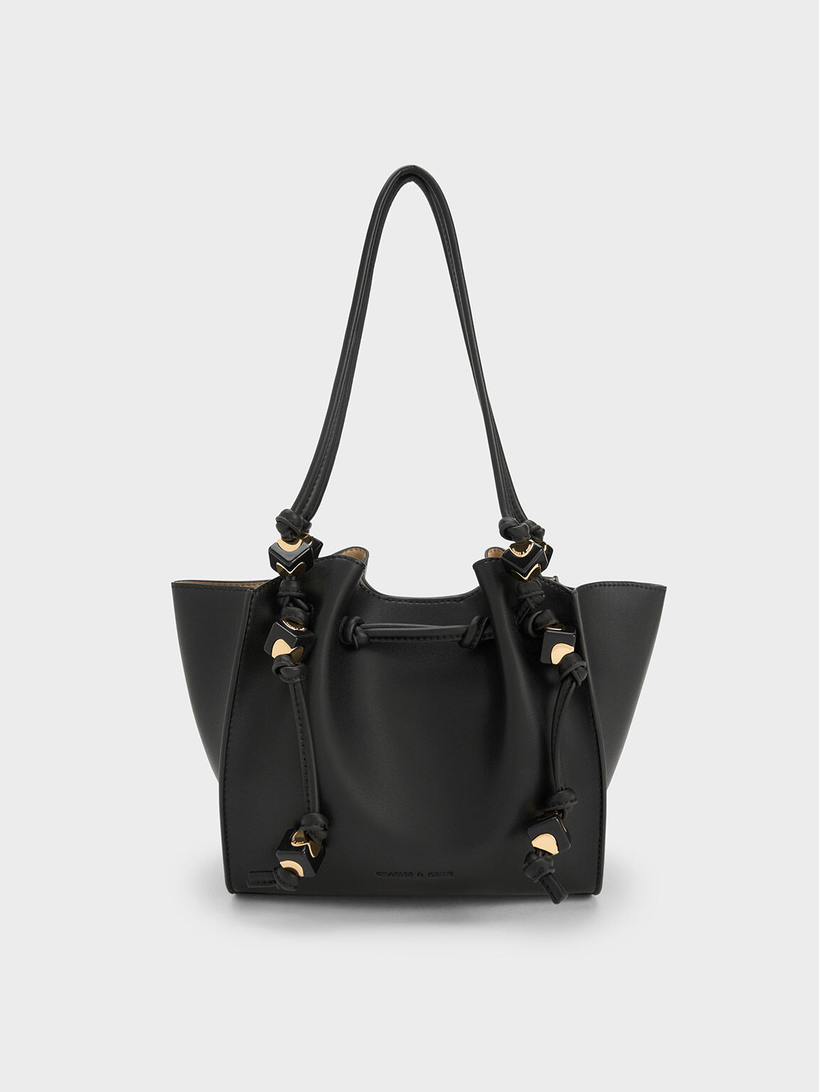 Black Cube Trapeze Tote Bag CHARLES KEITH IN