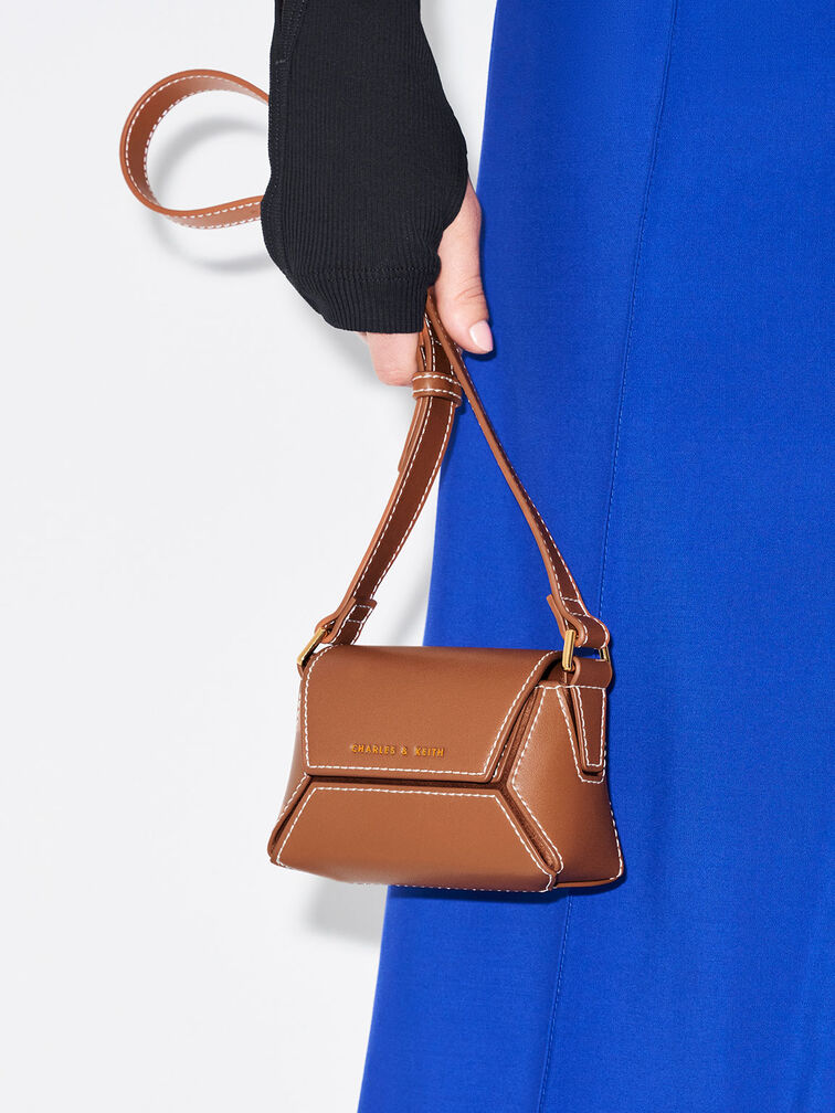 Nasrin Geometric Mini Bag, Chocolate, hi-res