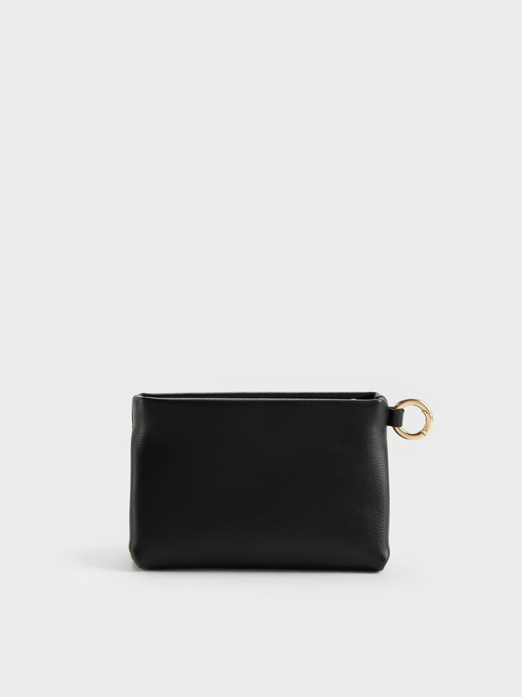 Zephyr Metallic-Accent Wristlet, Black, hi-res