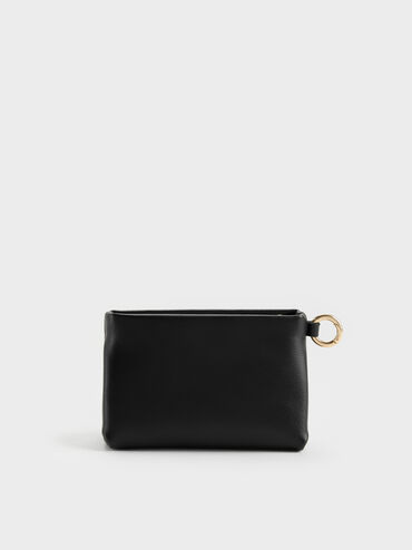 Zephyr Metallic-Accent Wristlet, Black, hi-res