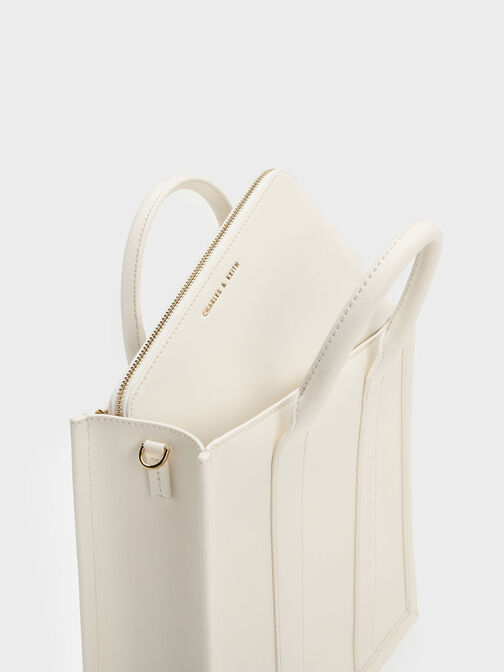 Clover Trapeze Tote Bag, Cream, hi-res
