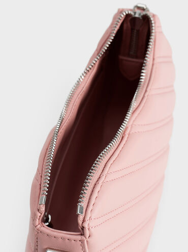 Freja Curved Panelled Bag, Light Pink, hi-res