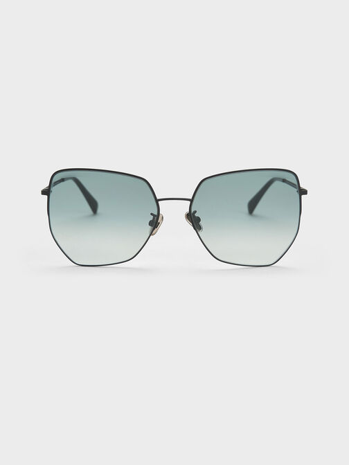 Recycled Acetate Butterfly Sunglasses, Black, hi-res