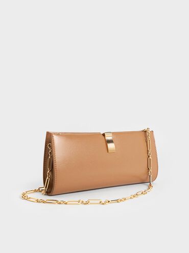 Wisteria Metallic-Accent Clutch, Tan, hi-res