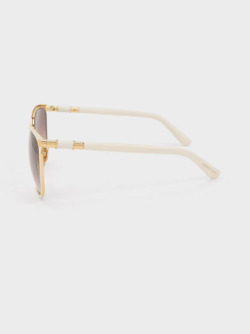 Ophelia Oversized Square Sunglasses, Cream, hi-res