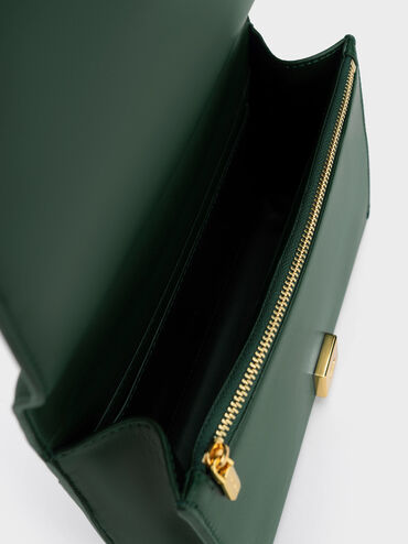 Georgette Chain Handle Bag, Dark Green, hi-res