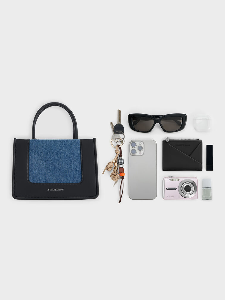 Mini Daylla Denim Tote Bag, Denim Blue, hi-res
