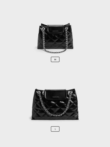 Large Apfra Quilted Shoulder Bag, Noir, hi-res
