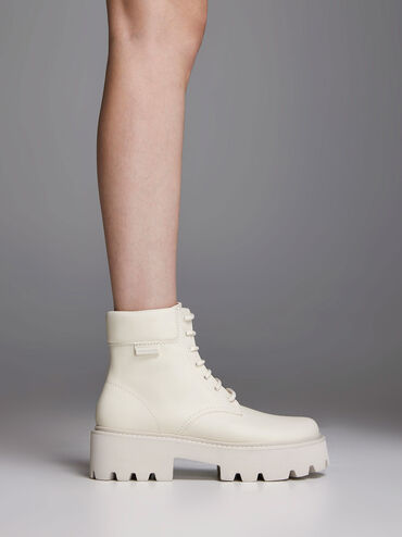 Ripley Ridged Sole Ankle Boots, Chalk, hi-res