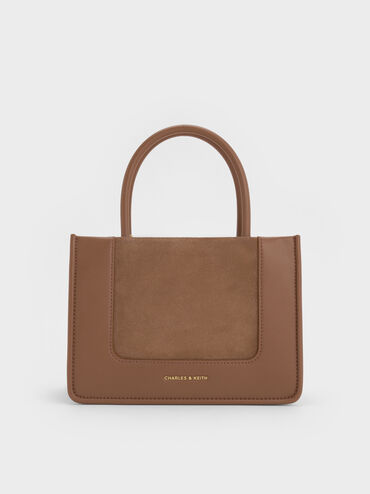 Mini Daylla Recycled Suede Tote Bag, Mocha Brown, hi-res